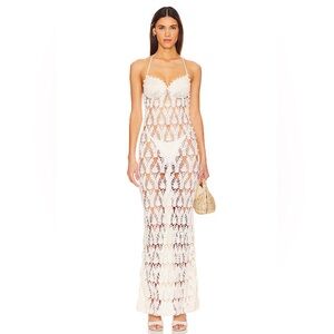 A108. Revolve Marla Crochet Maxi Dress in White - Tularosa
